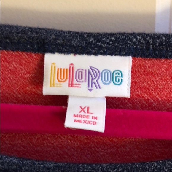 Red and Gray Heathered LuLaRoe Julia - Picture 2 of 3